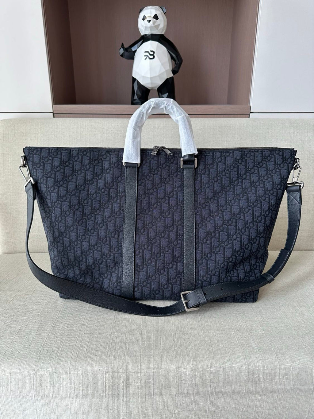 Dior Men's Weekender 40 Weekend Bag Jacquard Canvas Tote Shoulder Bag 2025 New Style Two-Tone Fashionable All-Over Print Bags 1ESDU134YKY_H27E #82351A