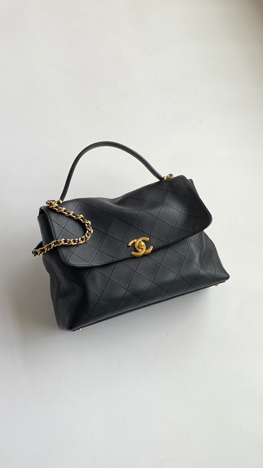 Chanel Spring And Summer Maxi Mouth Cover Bag With Handle Women's Temperament Fashion Luxury Gold Buckle Flap Bag Chain Clutch Bags  AS5543-B20111-94305 #76836