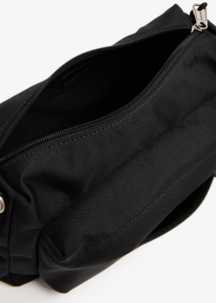 Balenciaga Special Offer Bags Paris Explorer Mens Black Fabric Handbag Letter Logo Detail Zipper Closure Top Handle Shoulder Bag temporary
