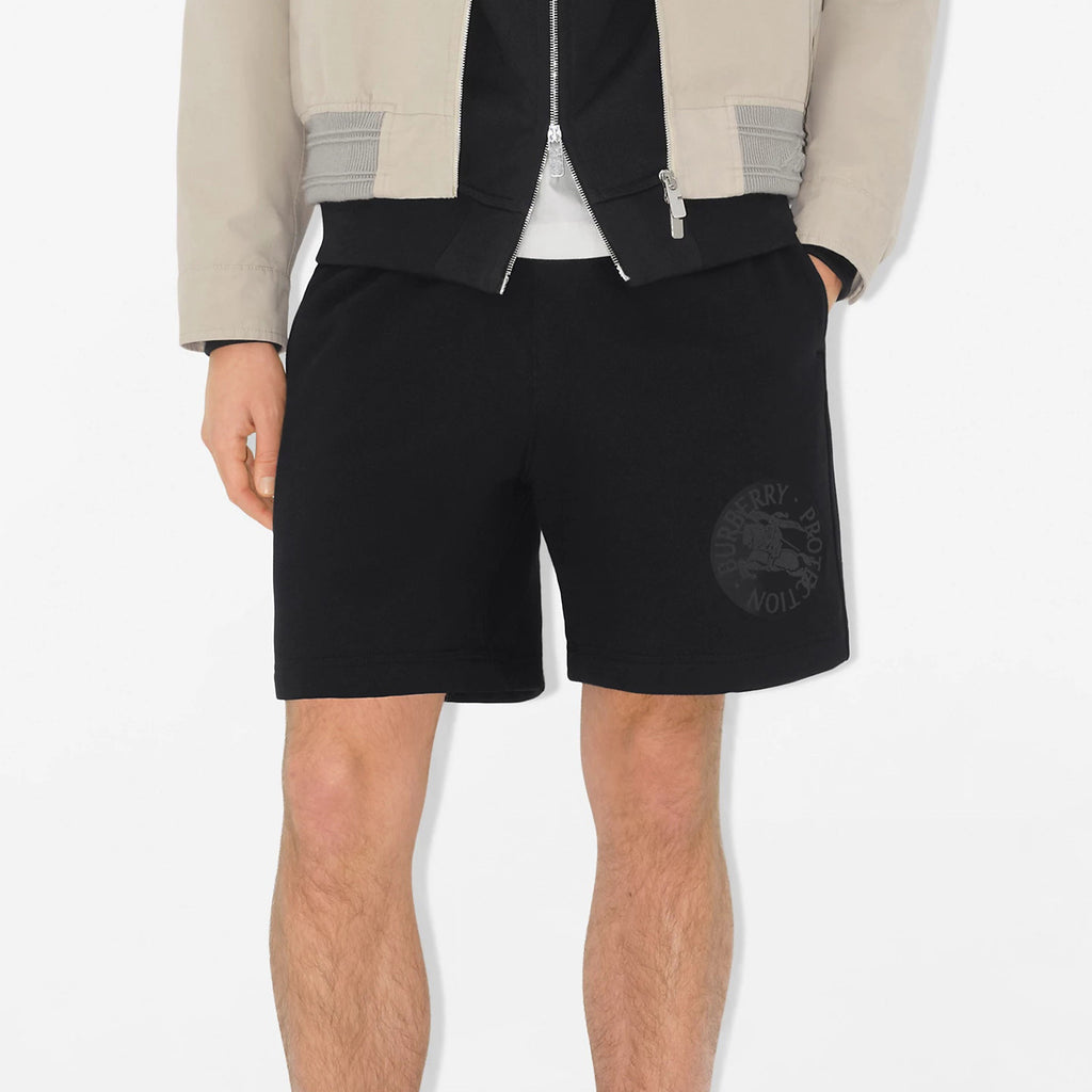 Burberry Men's Summer Solid Color Knight Pattern Printed Elastic Waist Casual Shorts #76249