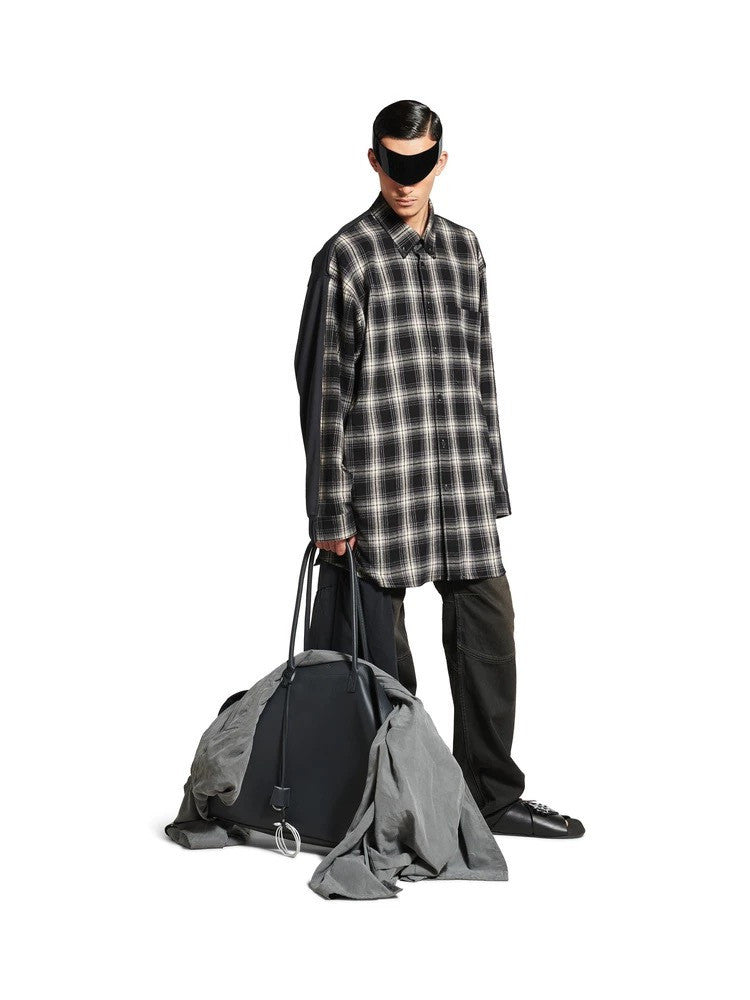 Balenciaga Men's Hybrid Overshirt in Blackgrey #333811