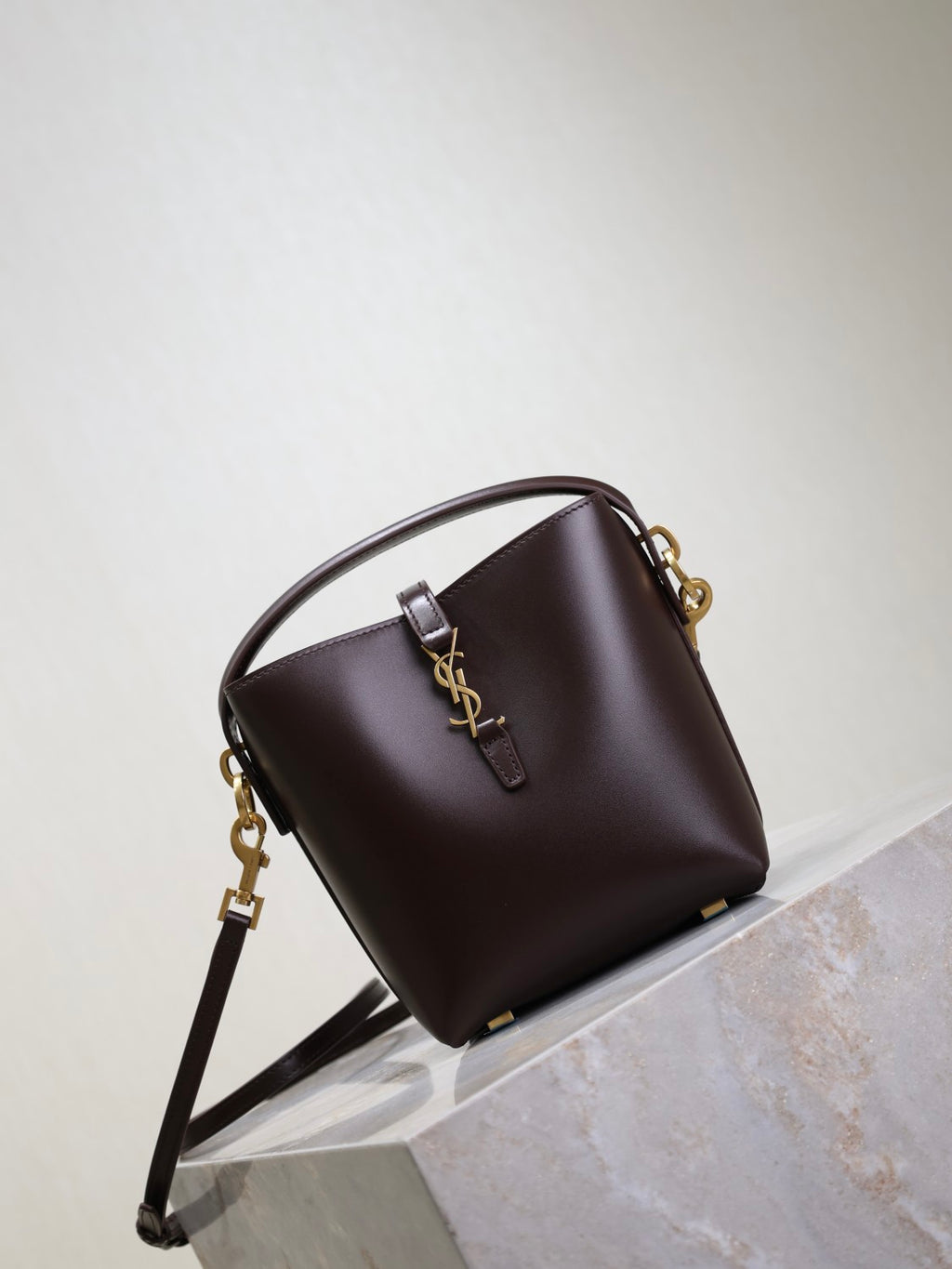 Saint Laurent Women's LE 37 Logo Hook Buckle mini Small Glossy Solid Color Bucket Bag Suede Leather Handbags Casual Bags 7490362R20W9207 #81334