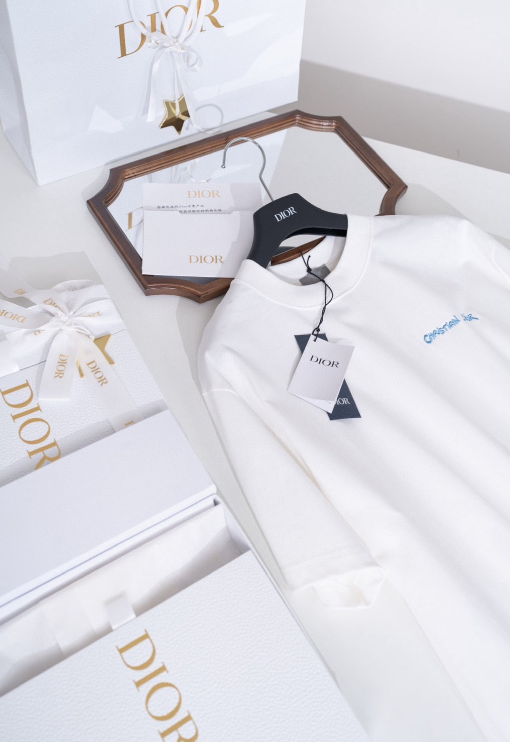 Dior Men's Summer Solid Color Embroidered Letter Logo Round Neck Cotton Short Sleeve T-Shirt #72899