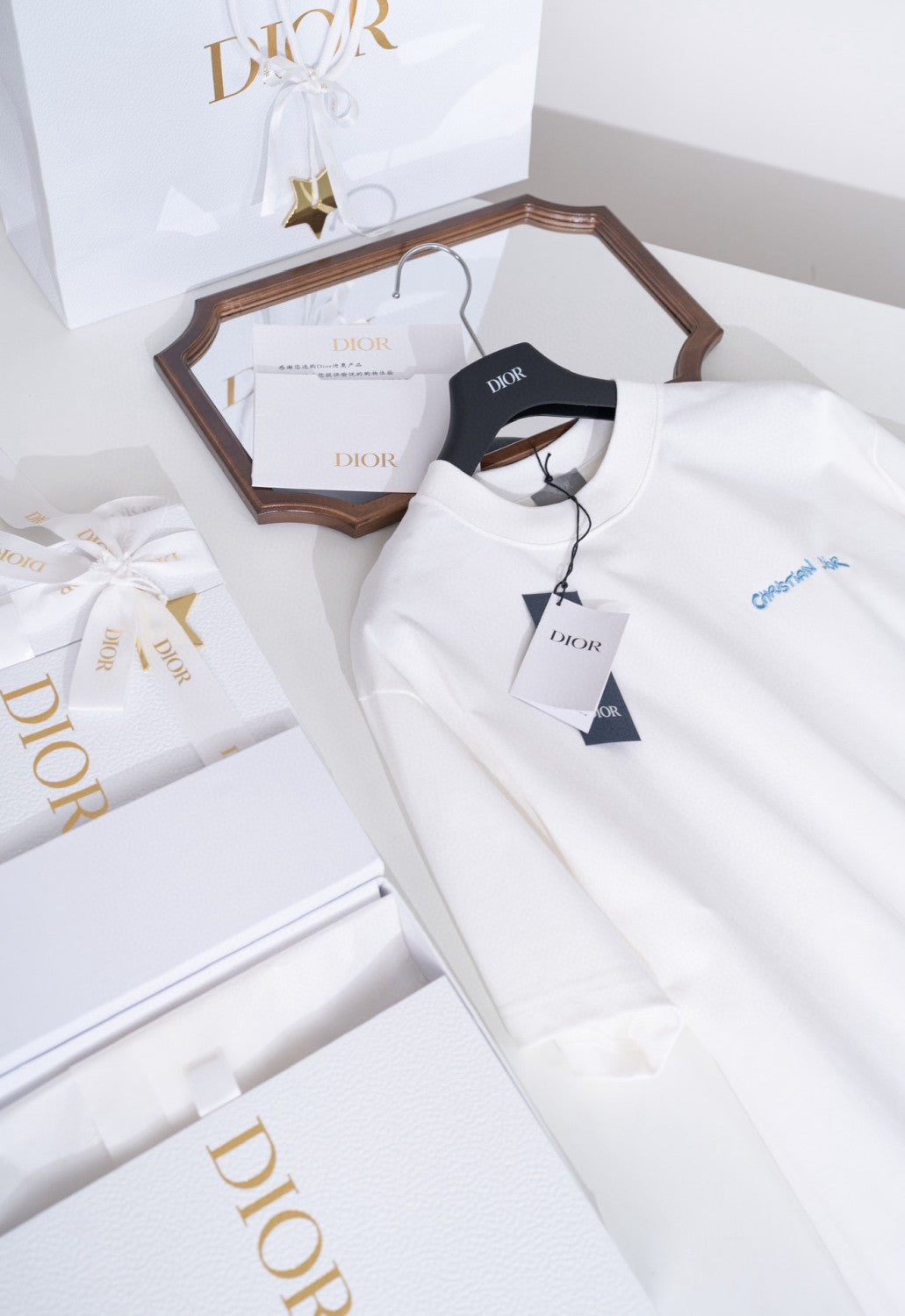 Dior Men's Summer Solid Color Embroidered Letter Logo Round Neck Cotton Short Sleeve T-Shirt #72899