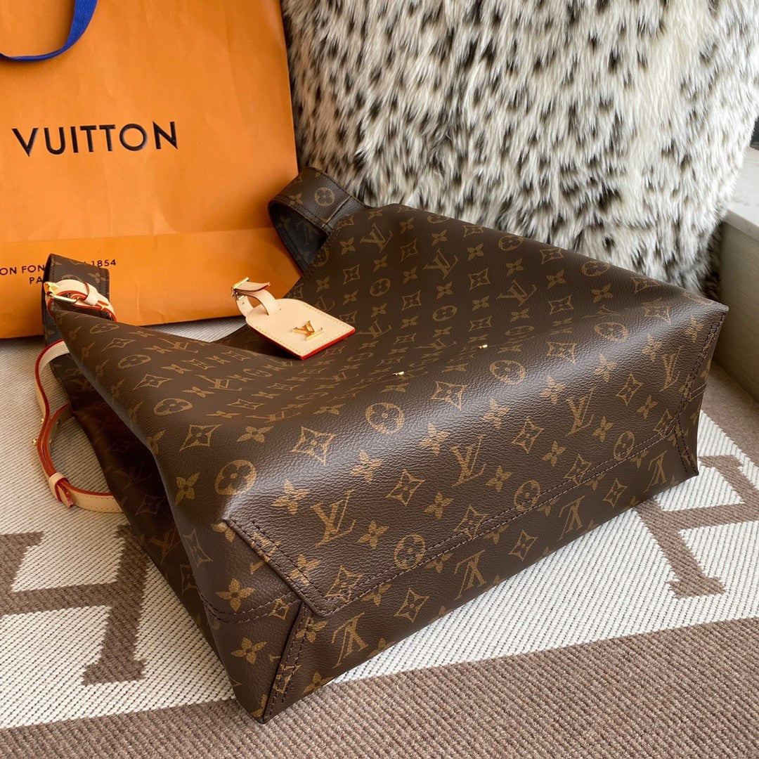 Louis Vuitton Women's ATLANTIS Large Handbags Logo Full Printed Canvas Solid Color Shoulder Crossbody Bags M46817 #81168