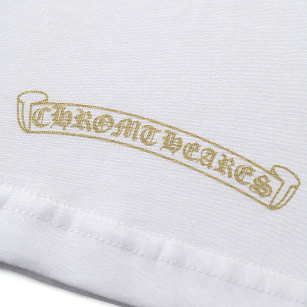 Chrome Hearts Men's Spring. Summer And Fall Logo Print Casual Round Neck White Fitted Straight Long Sleeve Short Sleeve T-Shirt #98695