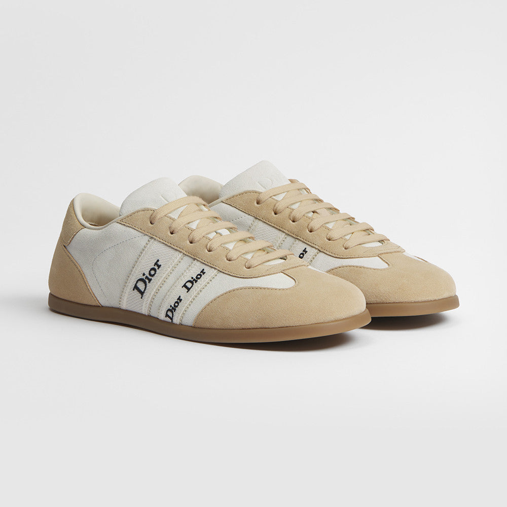 DIOR Dior Ribbon Sneaker Pink and Beige Suede Calfskin #381517
