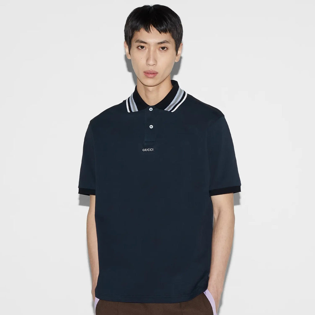 Gucci Men's Summer Letter Stripe Casual Short Sleeve Polo Shirt T-shirt #99599