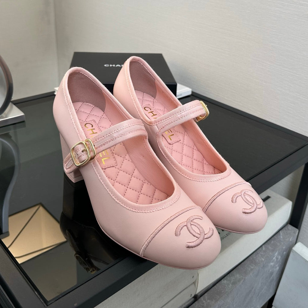 Chanel Women's Spring/Fall Fashion Classic Round Toe Slip On Solid Color Chunky Heel Buckle Mary Jane Shoes Casual Shoes #79251