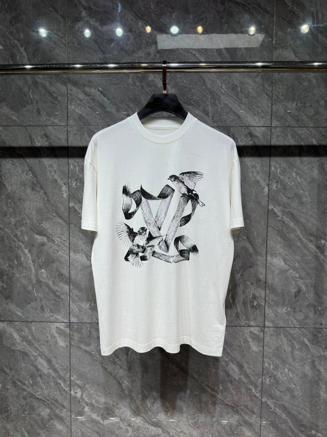 Louis Vuitton Loose Cotton Printed Short Sleeved T-Shirt #21716