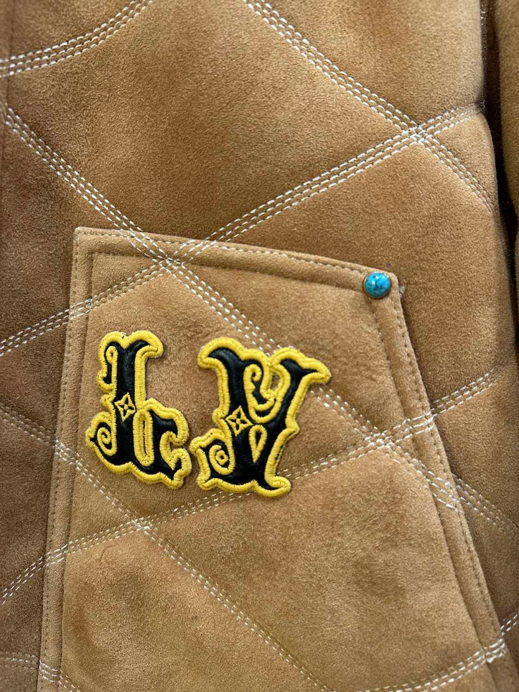 Louis Vuitton Men's Winter Logo Embroidery Wool Lapel Zipper Long Sleeve Jacket #73553