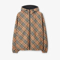 Burberry Men's Spring & Autumn Reversible Two Wear Plaid Jacket Equestrian Rider Logo Classic Drawstring Hooded Jacket #81224