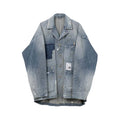 Maison Mihara Yasuhiro Men's Spring/Summer Fashion Casual Lapel Single Breasted Washed Distressed Cotton Jacquard Denim Jacket #79499