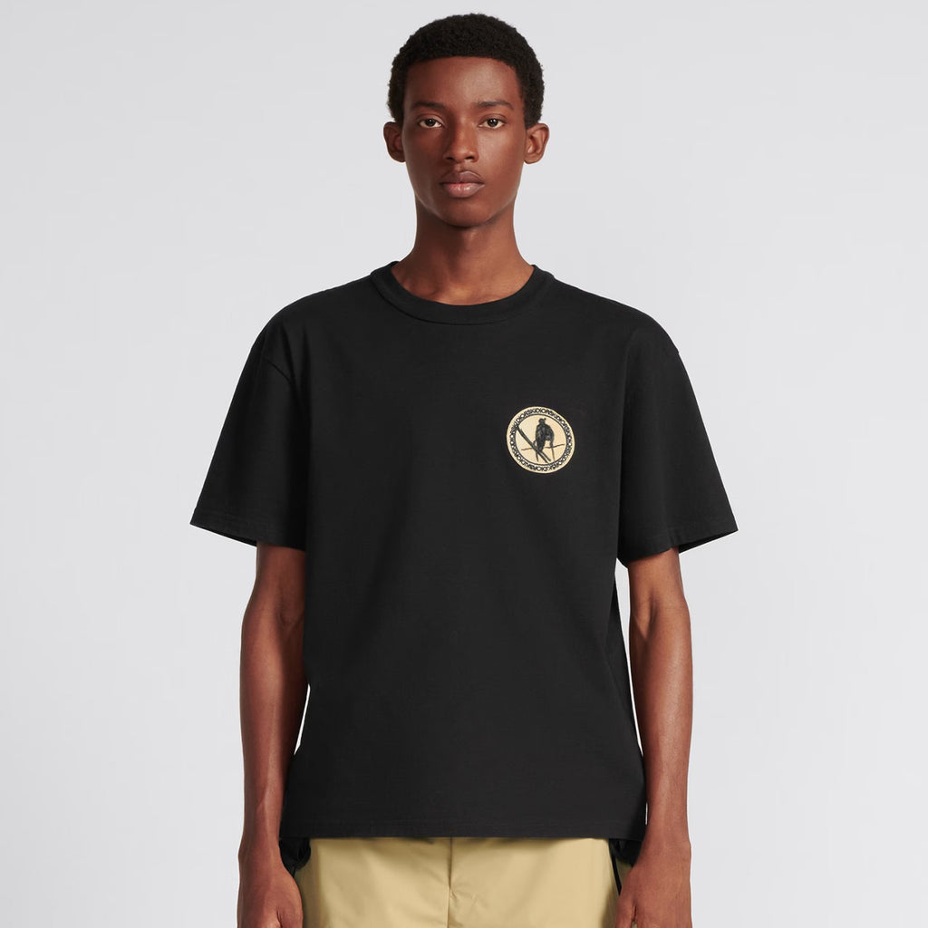 Dior Men's Summer Embroidered Round Label Solid Colour Round Neck Cotton Short Sleeve T-Shirt #97823