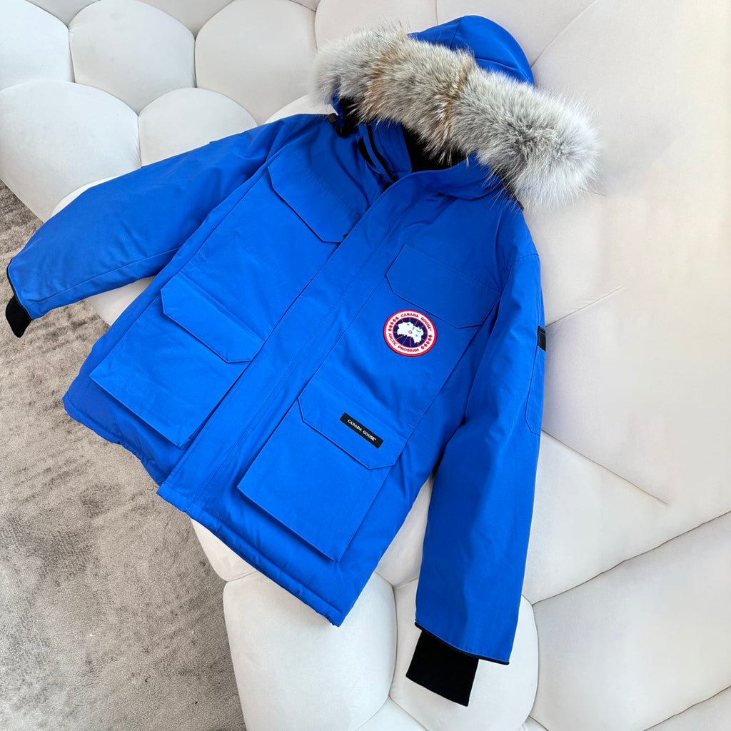 Canada Goose Men's Winter Solid Colour Velcro Zip Hooded Puffer Down Jacket #97487