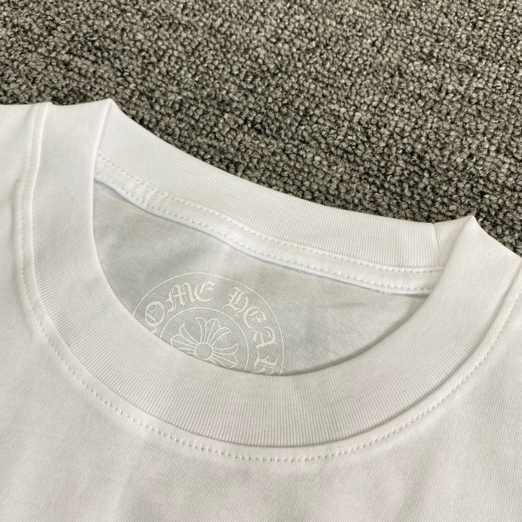 Chrome Hearts Men's Summer Solid Colour Cross Print Round Neck Cotton Short Sleeve T-Shirt #76816
