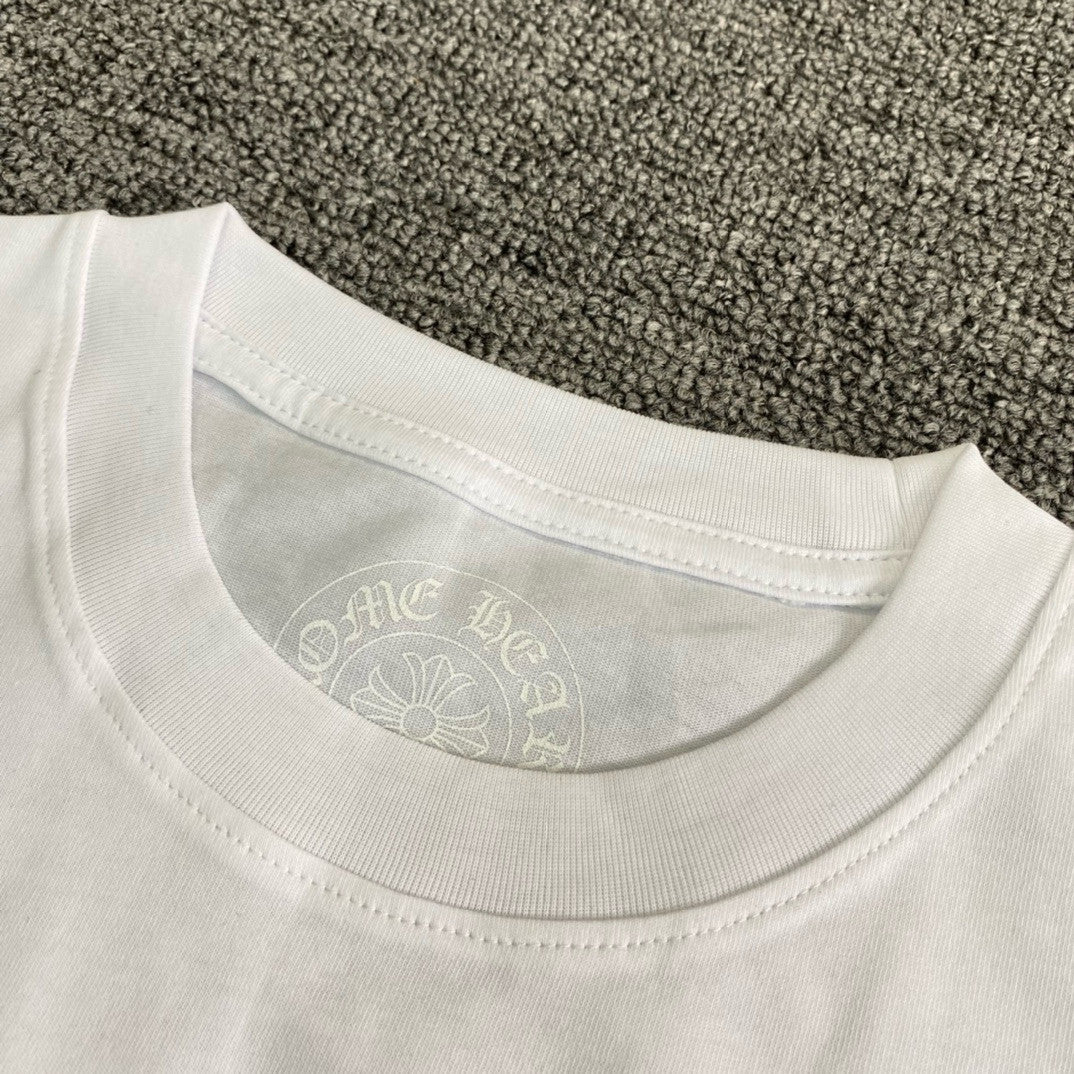 Chrome Hearts Men's Summer Solid Colour Cross Print Round Neck Cotton Short Sleeve T-Shirt #76816