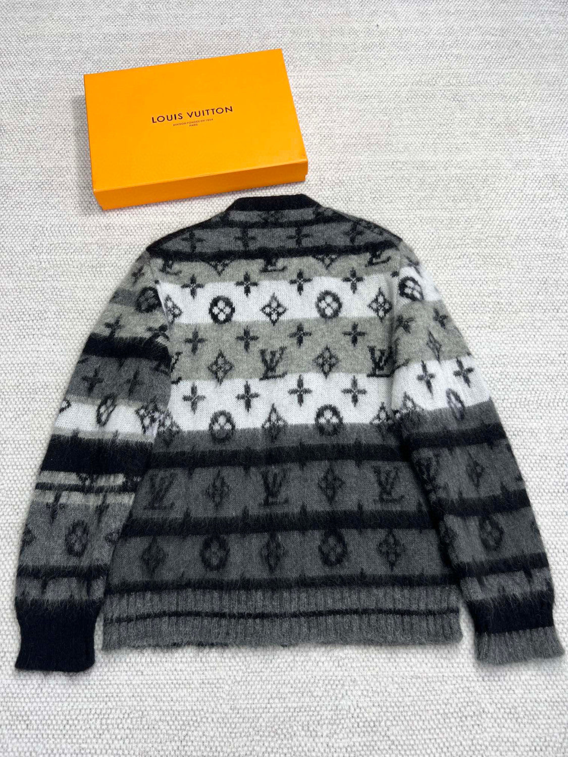 Louis Vuitton Monogram Mohair Cardigan Wool Single Breasted Jacket #96617
