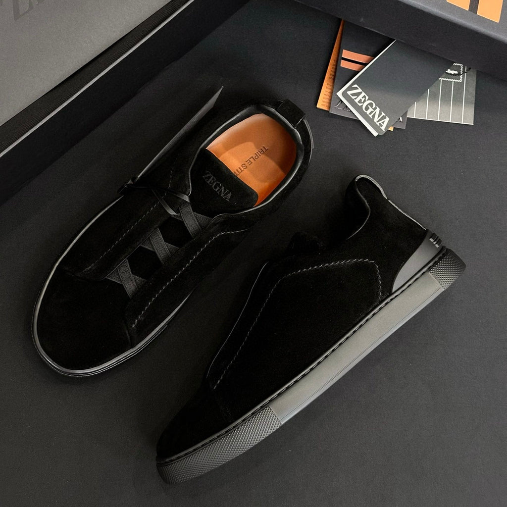 Ermenegildo Zegna Triple Stitchâ„?Men's Fall/Winter Fashion Luxury Casual Flat Low-Top Suede Loafers Shoes #79421