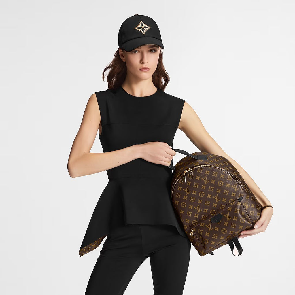 Louis Vuitton Women's Palm Springs Medium Shoulder Bag Logo Printed Zipper Closure Cowhide Backpack Solid Color Casual Bags #71874
