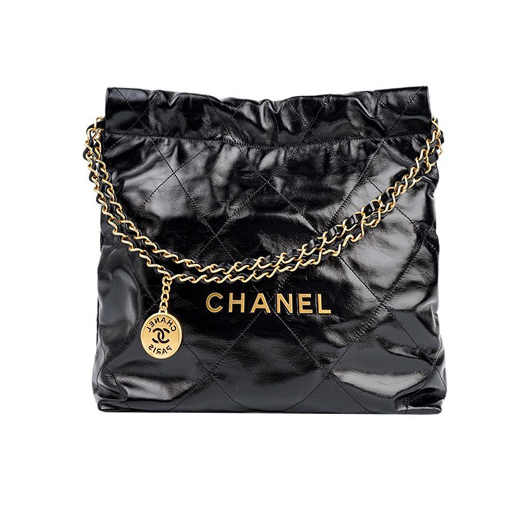 Chanel Mini Small And Large Classic Women's Waxed Leather Tote With Gold-tone Woven Chain Strap Shopping Bag Bags #193542