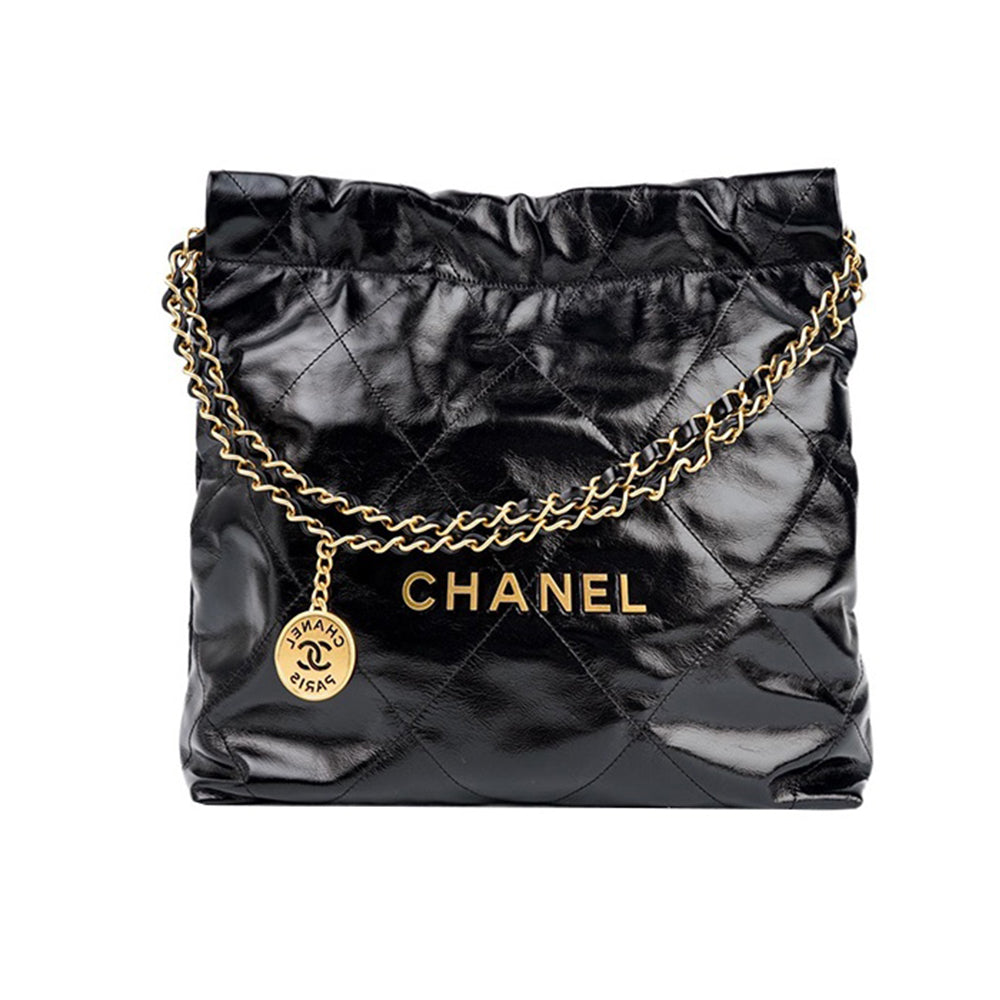 Chanel Mini Small And Large Classic Women's Waxed Leather Tote With Gold-tone Woven Chain Strap Shopping Bag Bags #193542