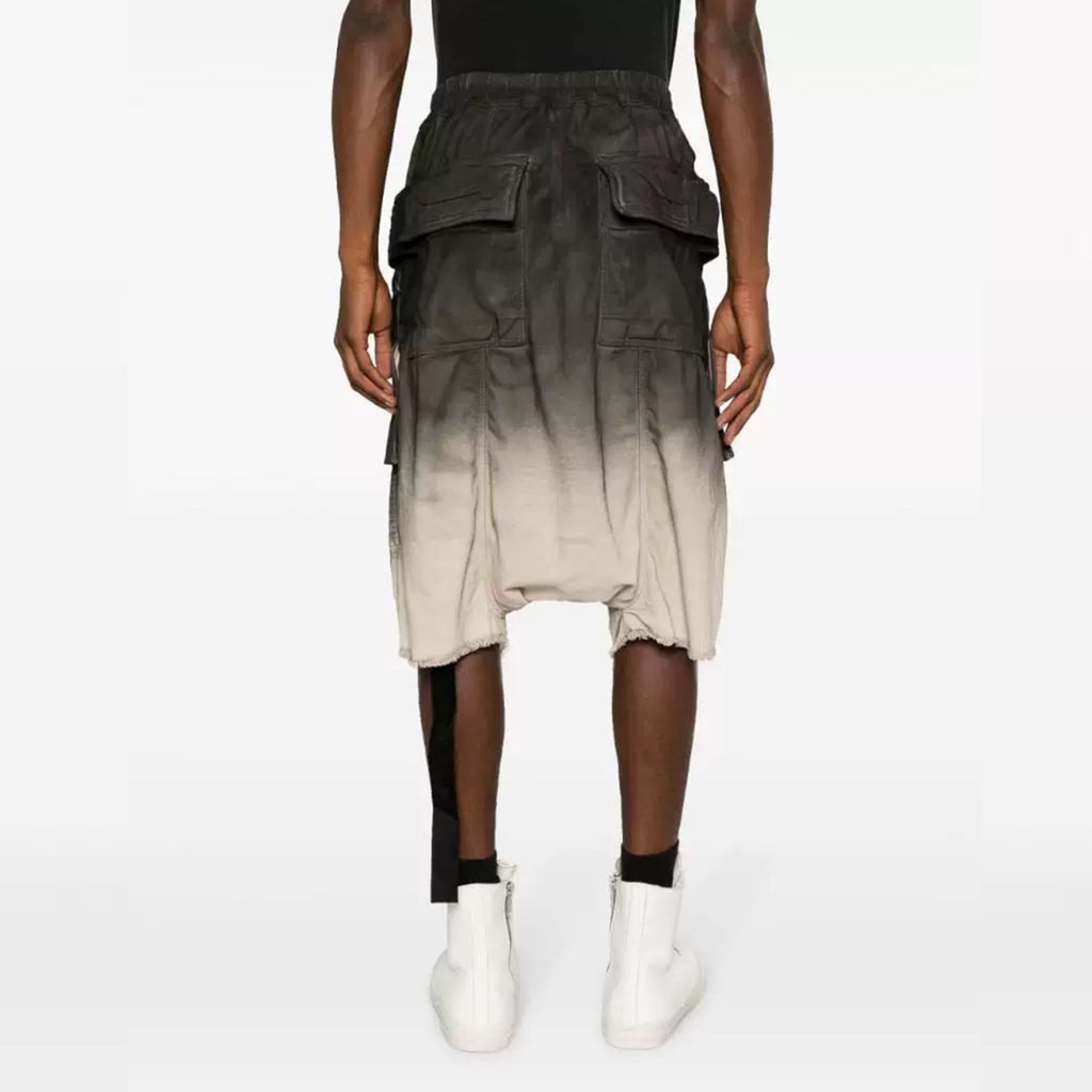 Rick Owens X Dekshdw Men's Spring/summer Vintage Distressed High Street Hole Breaking Denim Shorts Gradient Fringe Comfort Pants Ngvp #9313