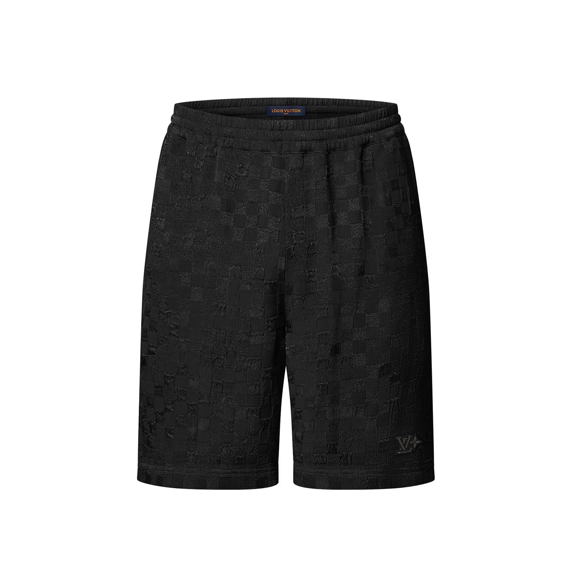 Louis Vuitton Men's Summer Solid Color Embroidery Jacquard Single Breasted Short Sleeve Shirt Elastic Waist Casual Shorts Suit Set #76281