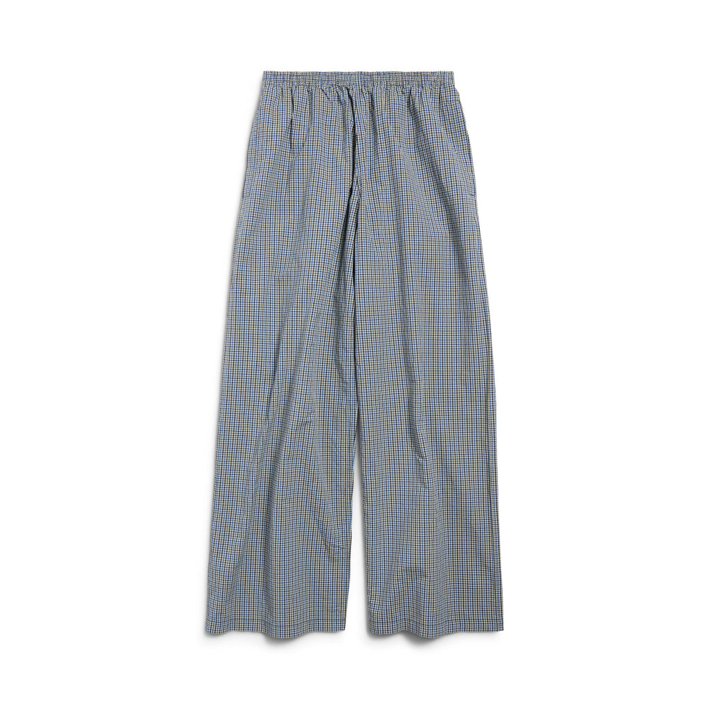 Balenciaga Men's Four Seasons Checked Cotton And Linen Blend Tracksuit Pants Elastic Waist Drawstring Solid Color Loose Casual Wide Leg Pants Ngvp #1947