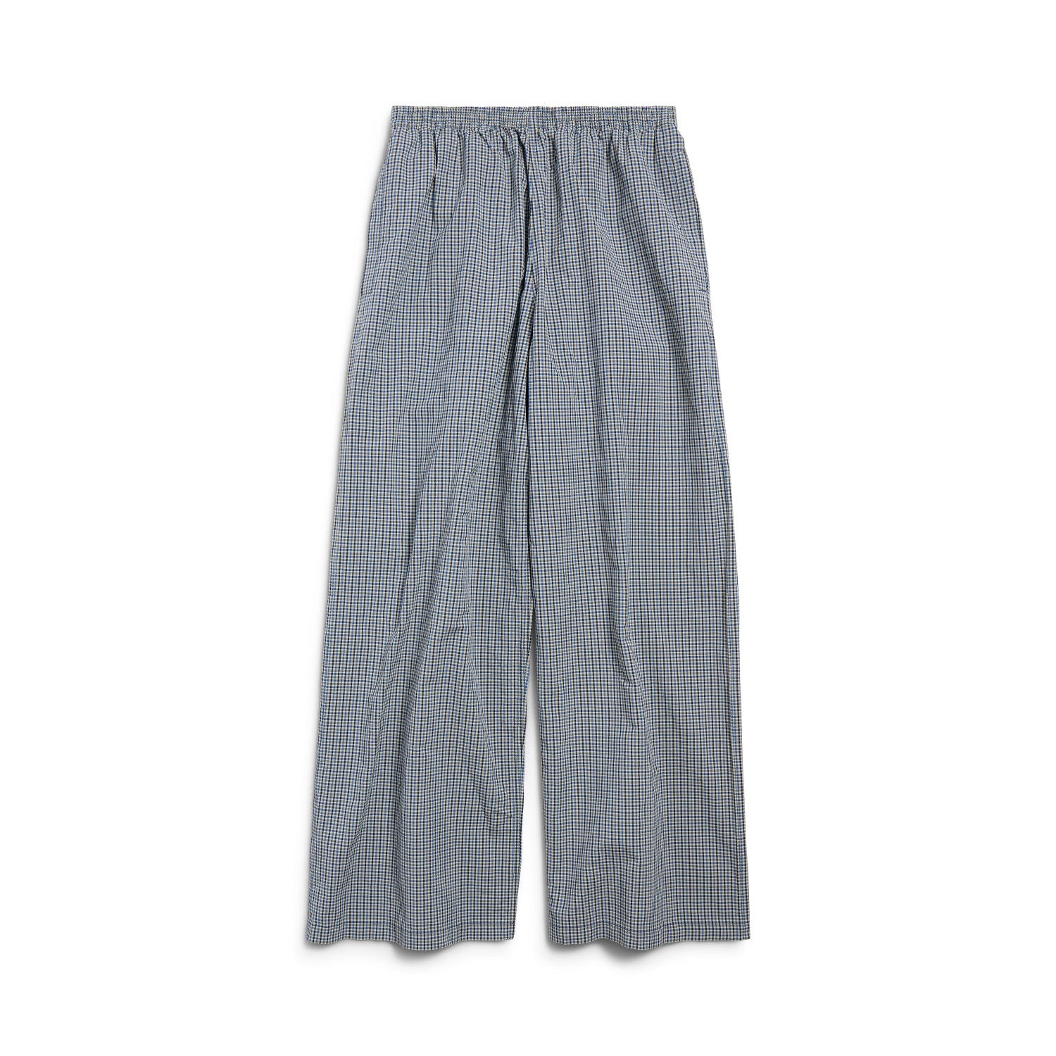 Balenciaga Men's Four Seasons Checked Cotton And Linen Blend Tracksuit Pants Elastic Waist Drawstring Solid Color Loose Casual Wide Leg Pants Ngvp #1947