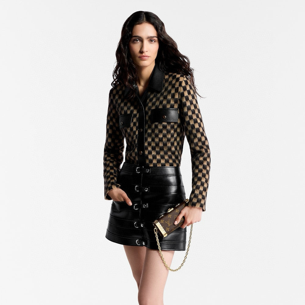 Louis Vuitton Vanity Case Women's Brown Detachable Adjustable Shoulder Strap Magnetic Buckle Closure Canvas Quilted Cowhide Cosmetic Case Shoulder Bag Bags #75148