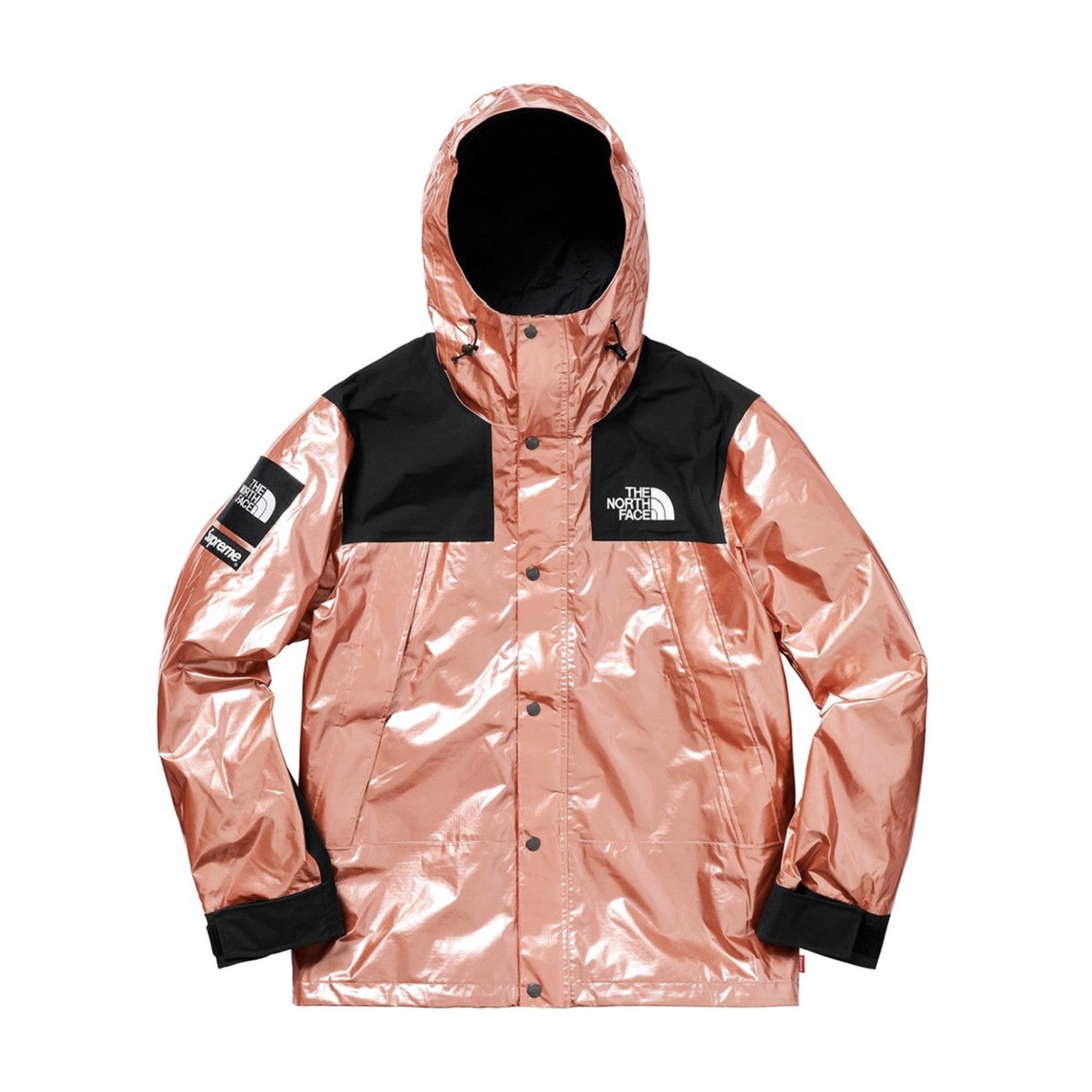 Supreme X The North Face Men's Winter Nylon Metallic Single Breasted Zip Hooded Jacket Bib Pants Overall Set Suit #97741