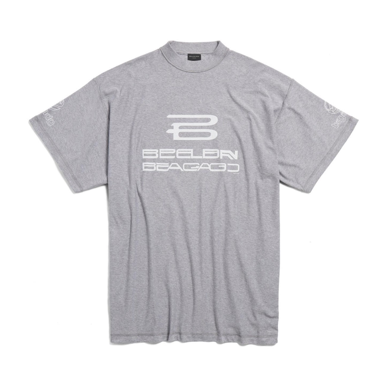 Balenciaga Men's Summer Do-Over Letter Printed Plain Knit Cotton Round Neck Short Sleeve T-Shirt #98971