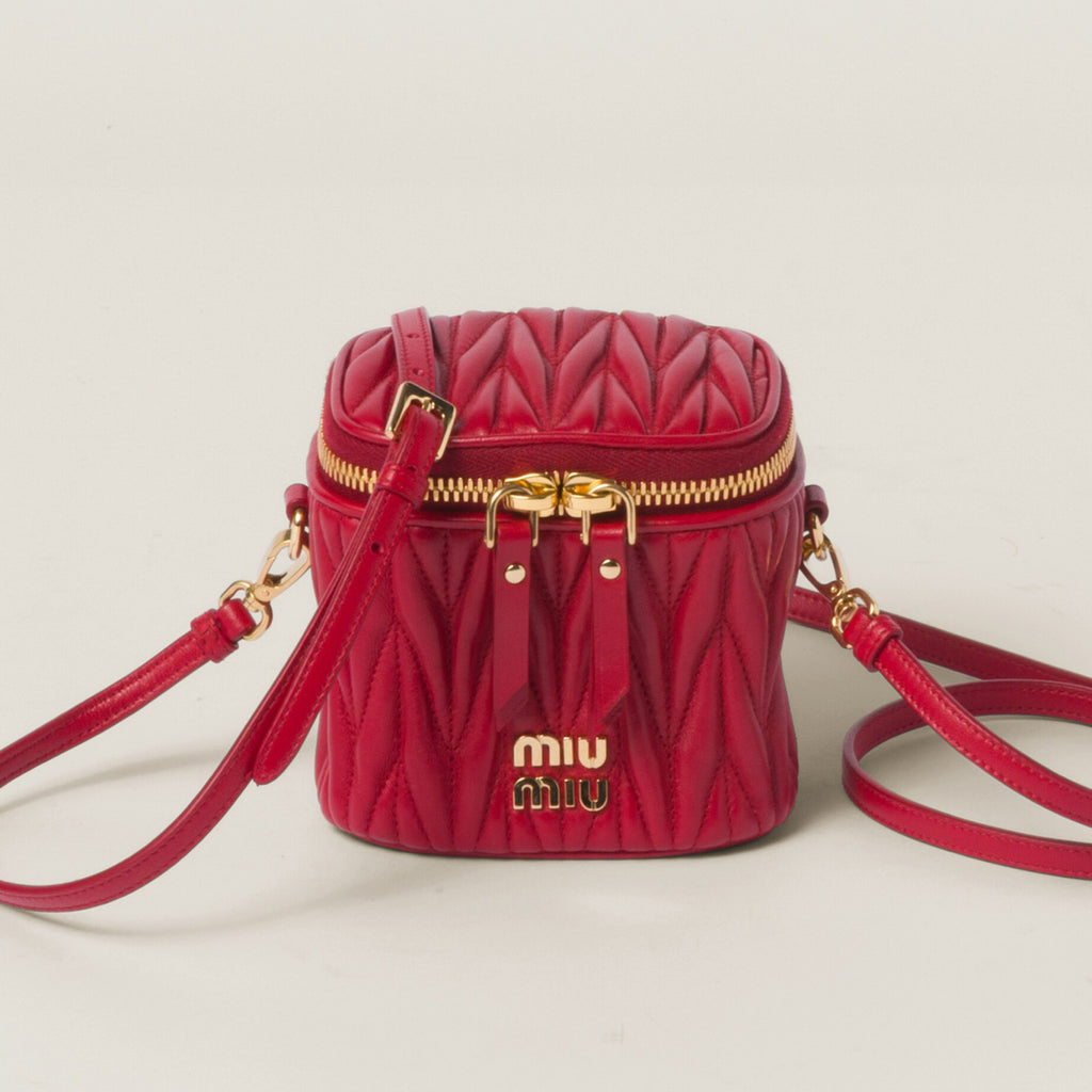 Miumiu Matelassé Women's Solid Colour Soft Sheep Leather Ultra Mini Handbag Shoulder Crossbody Bag Bags #76617