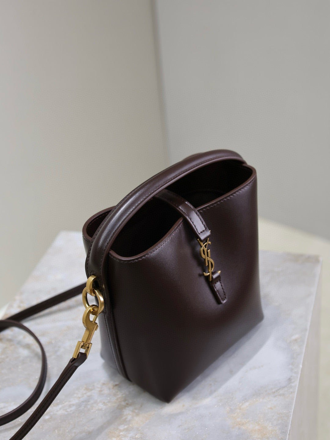 Saint Laurent Women's LE 37 Logo Hook Buckle mini Small Glossy Solid Color Bucket Bag Suede Leather Handbags Casual Bags 7490362R20W9207 #81334