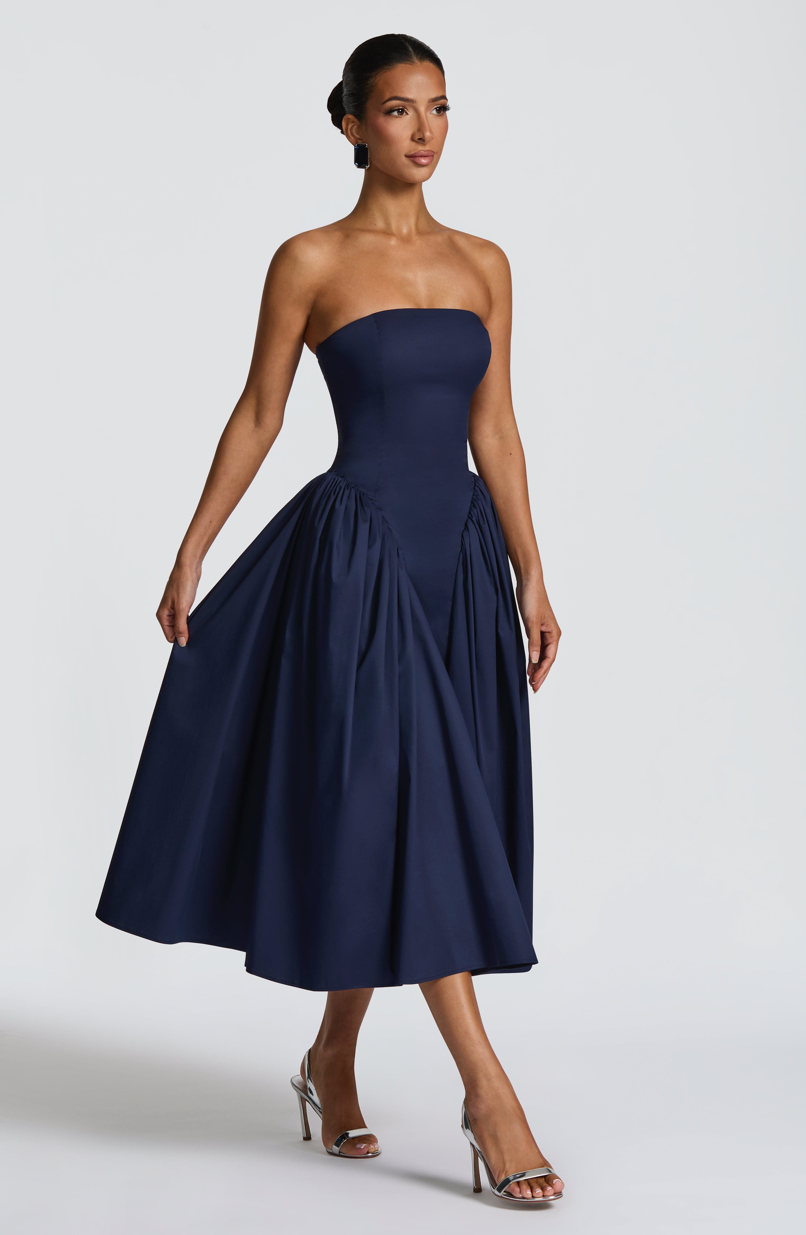 Darla Midi Dress - Navy