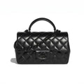 Chanel So Black Quilted Lambskin Mini Rectangular Classic Single Flap #378297