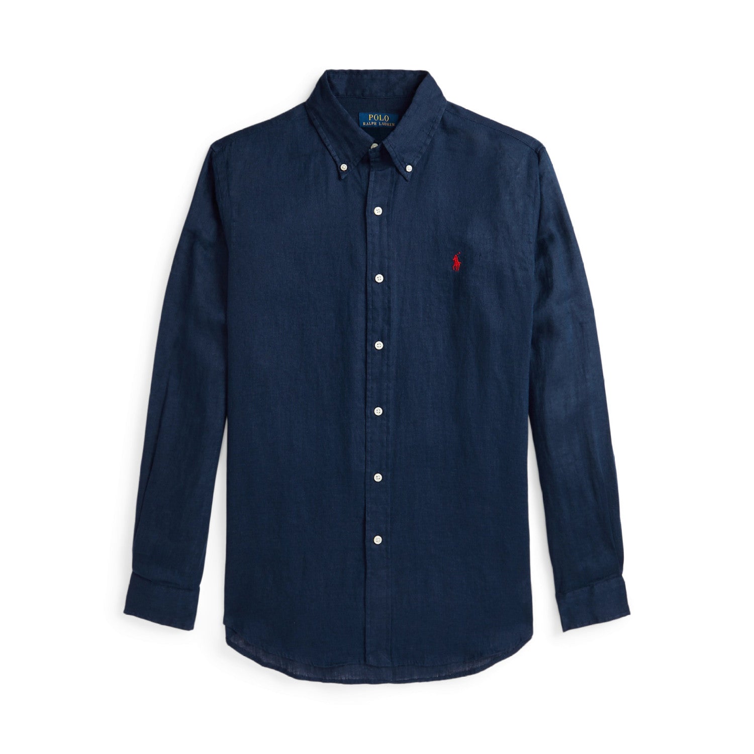 Ralph Lauren Men's Summer Solid Color Linen Fabric Single Breasted Long Sleeved Shirt #77822