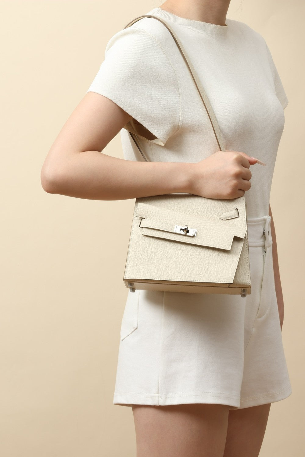 Hermes Women's Fashion Classic Reversible Asymmetric Silver Buckle Cowhide Shoulder Crossbody Tote Bag Bags #78783