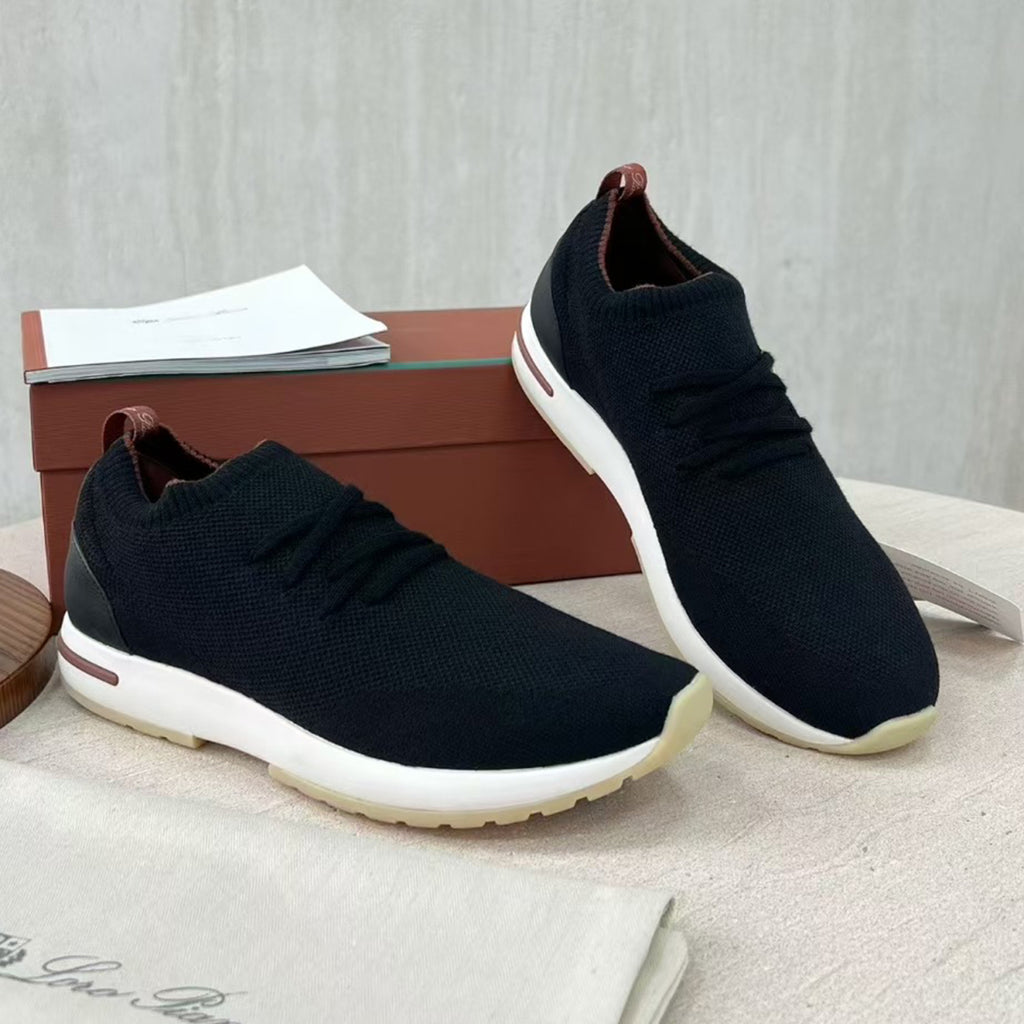 Loro Piana 360 Lp Flexy Walk Men's Autumn/winter Sports Shoes Two-tone Fashion Luxury Knit Comfortable Casual Footwear Ngvp #2435