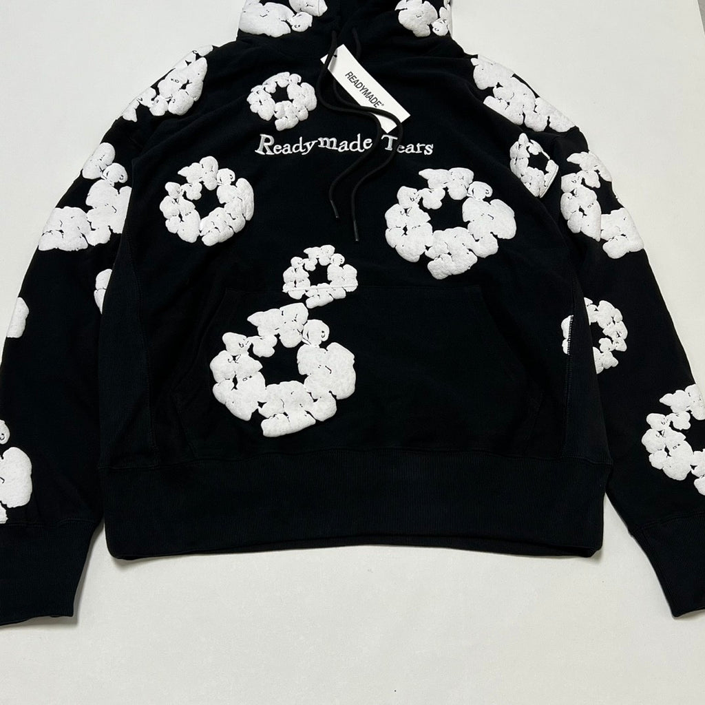 Denim Tears Men's And Women's Spring And Fall Black And White Snowflake Print Hooded Sweatshirt Pullovers #72538