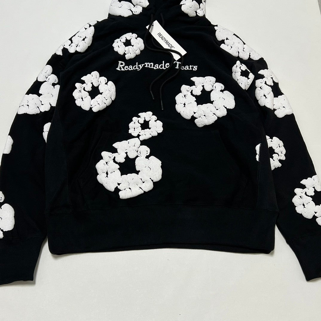 Denim Tears Men's And Women's Spring And Fall Black And White Snowflake Print Hooded Sweatshirt Pullovers #72538