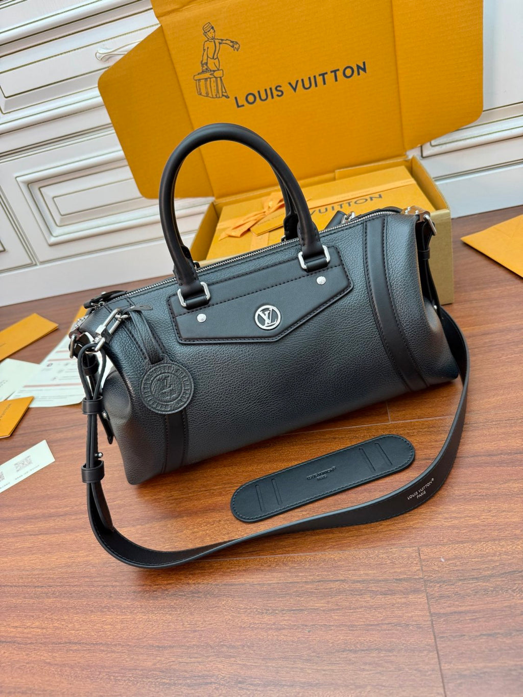 Louis Vuitton BIKER Women's Fashion Casual Metal Logo Badge Leather Adjustable Shoulder Strap Handbag Tote Bag Shoulder Bag Bags M26563 #78348