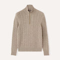 Loro Piana Men's Fall/Winter Half High Neck Zipper Long Sleeve Cashmere Fitted Knit Sweater Ngvp #9738