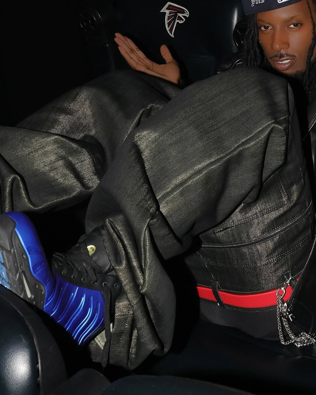 Opium Yvl Style Playboicarti Same Silky Brush Wax Zipper Dark Denim Pants Zipper High Street Vintage Pants Spring Summer Ngvp #1747