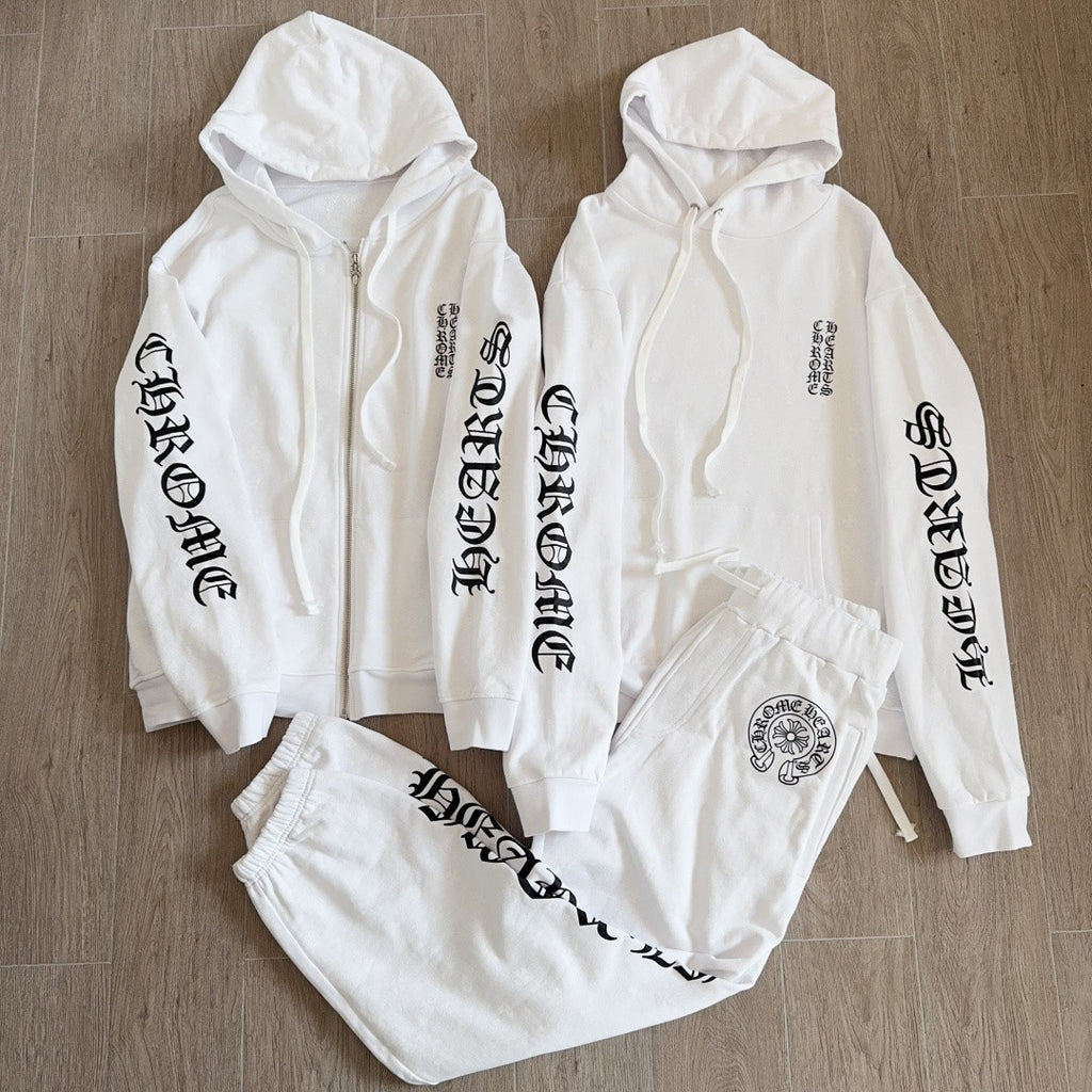 Chrome Hearts All Over Printed Dark Pattern Hooded Sweatshirt Pants #375717