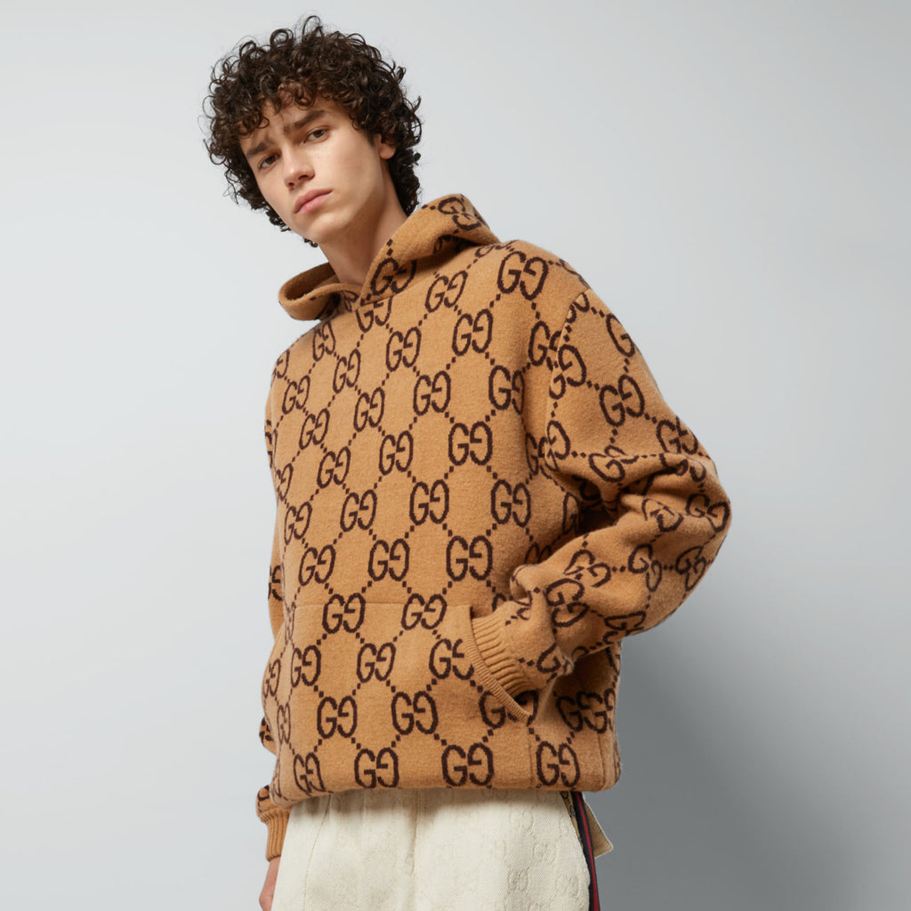 Gucci Men's Spring and Autumn Monogram Printed Long Sleeve Hooded Sweatshirt Pullover Sweatshirt #97962