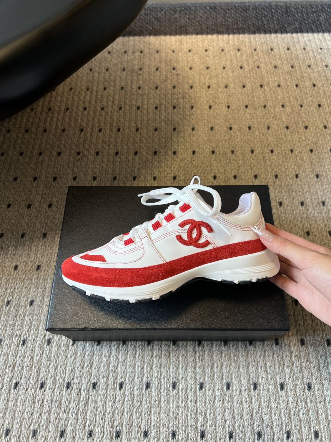 Chanel Calfskin and Suede Calfskin Sneakers #377374