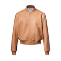 Louis Vuitton Natural Leather Baseball Jacket Stand Collar Loose Casual Long Sleeve Jacket #332626