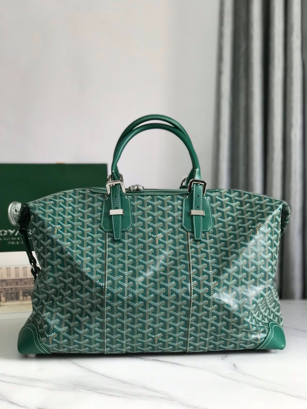 GOYARD Men's And Women's Old Flower Full Print Canvas Collocation Cowhide Shoulder Cross Handbag Travel Bag Bags #75471